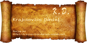 Krajcsovics Dániel névjegykártya